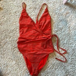 - Diane VonFurstenberg wrap bathing suit Sz L